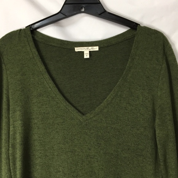 Express Women’s Heather Green Super Soft Shirt Size L Like-NEW Condition - Picture 3 of 4